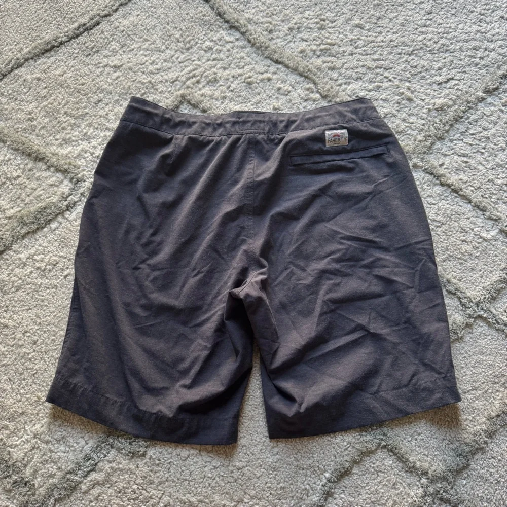 Faherty All Day Shorts blue navy 9 inch inseam Drawstring MSC0007 32
